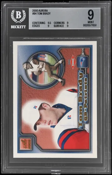 2000 Pacific Aurora Tom Brady #84 BGS 9