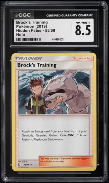 Brock's Training · Hidden Fates Holo #55 (2019), CGC 8.5