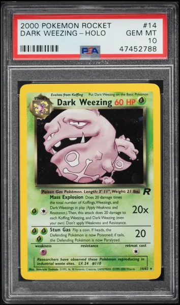 2000 Pokemon Team Rocket Holo Dark Weezing #14 PSA 10 GEM MINT