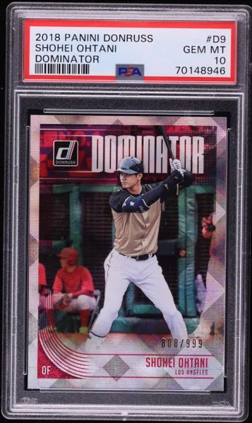 Shohei Ohtani · Donruss Dominator Rookie /999 #D9 (2018), PSA 10