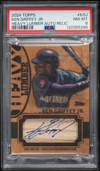 2024 Topps Heavy Lumber Relic Ken Griffey Jr. RELIC AUTO /25 #KGJ PSA 8 NM-MT