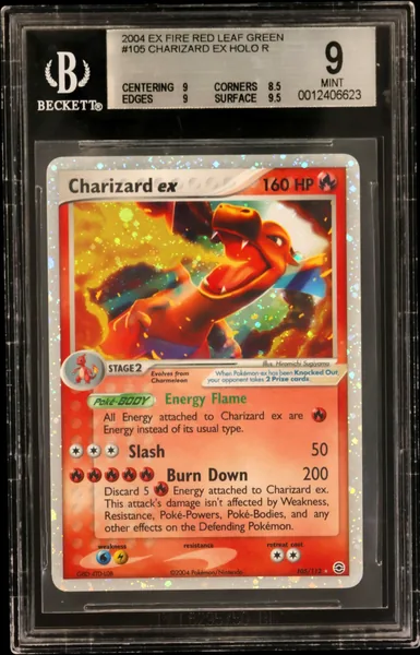 2004 #105 Charizard EX HOLO R BGS 9 EX FireRed and LeafGreen