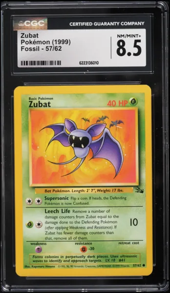Zubat · Fossil #57 (1999), CGC 8.5