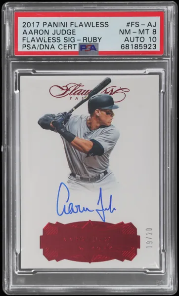 2017 Panini Flawless Flawless Signature Ruby Aaron Judge #FS-AJ 19/20 PSA 8