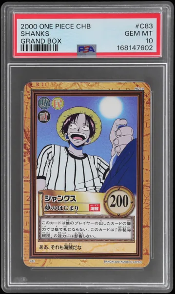 2000 One Piece Bandai Carddass Japanese Hyper Battle Grand Box Shanks #C83 PSA 10