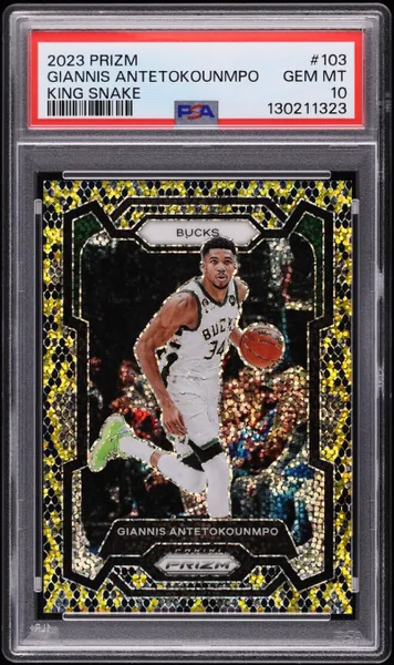 2023 Panini Prizm King Snake Giannis Antetokounmpo #103 PSA 10 GEM MINT