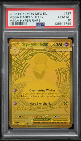 Mega Gardevoir ex · Mega Evolution Gold Rare #187 (2025), PSA 10