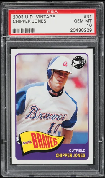 2003 Upper Deck Vintage Chipper Jones #31 PSA 10 GEM MINT