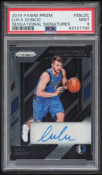 Luka Doncic · Prizm Sensational Rookie Auto #RS-LDC (2018), PSA 9