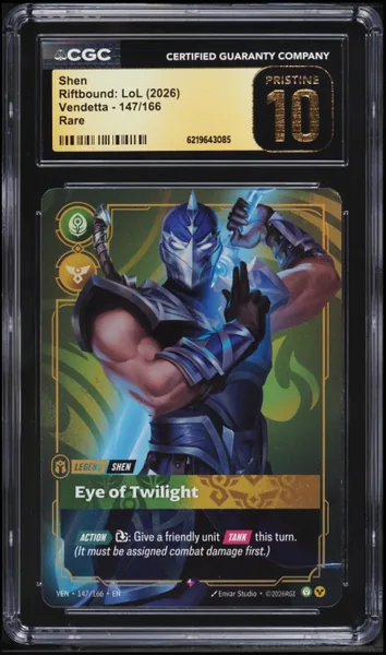2026 Riftbound League Of Legends LoL Vendetta Shen #147 CGC 10 PRISTINE