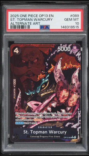 2025 One Piece Carrying On His Will Alt Art St. Topman Warcury #OP13-089 PSA 10 GEM MINT