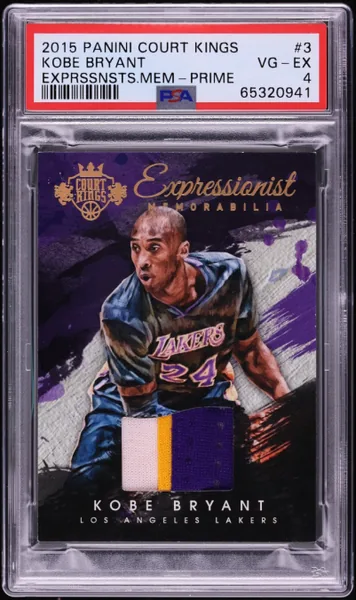2015 Panini Court Kings Expressionists Memorabilia Prime Kobe Bryant PATCH /25 #3 PSA 4 VGEX