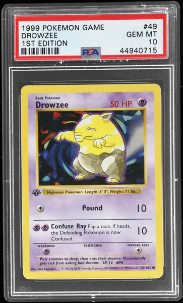 Drowzee · Base Set 1st Edition #49 (1999), PSA 10