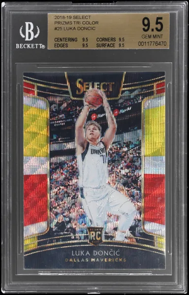 Luka Doncic · Select Concourse Tri Color Prizm #25 (2018), BGS 9.5