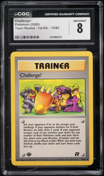 Challenge! · Team Rocket 1st Edition #74 (2000), CGC 8