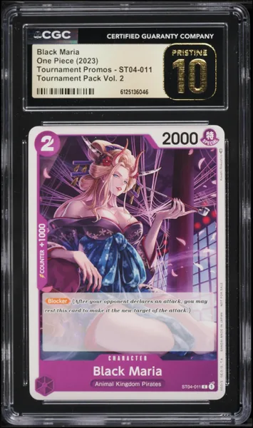 2023 One Piece Promo Tournament Pack Vol. 2 Black Maria #ST04-011 CGC 10 PRISTINE