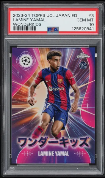 Lamine Yamal · Topps Chrome UEFA Japan Edition Wonderkids Rookie #WK-3 (2023), PSA 10