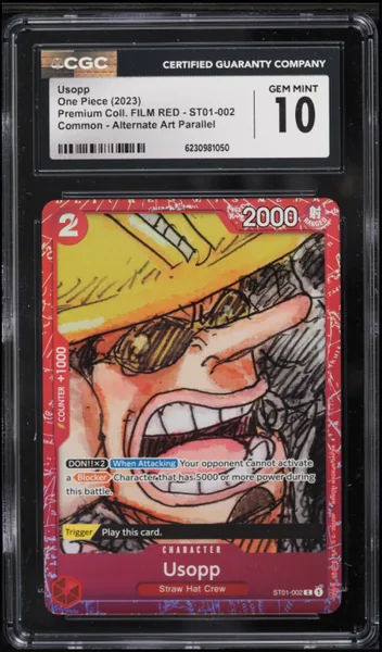2023 One Piece Premium Collection Film Red Alt Art Usopp #ST01-002 CGC 10 GEM MINT