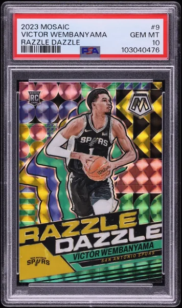 2023 Panini Mosaic Razzle Dazzle Victor Wembanyama ROOKIE #9 PSA 10 GEM MINT