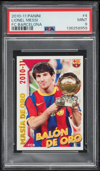 2010 Panini FC Barcelona Lionel Messi #4 PSA 9 MINT
