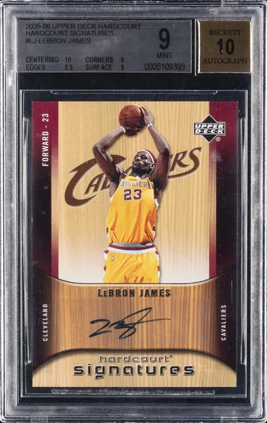 2005 #LJ LeBron James BGS 9 Upper Deck Hardcourt Signatures Basketball