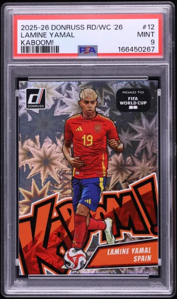 2025 Donruss Road To FIFA World Cup '26 Kaboom Lamine Yamal #12 PSA 9 MINT