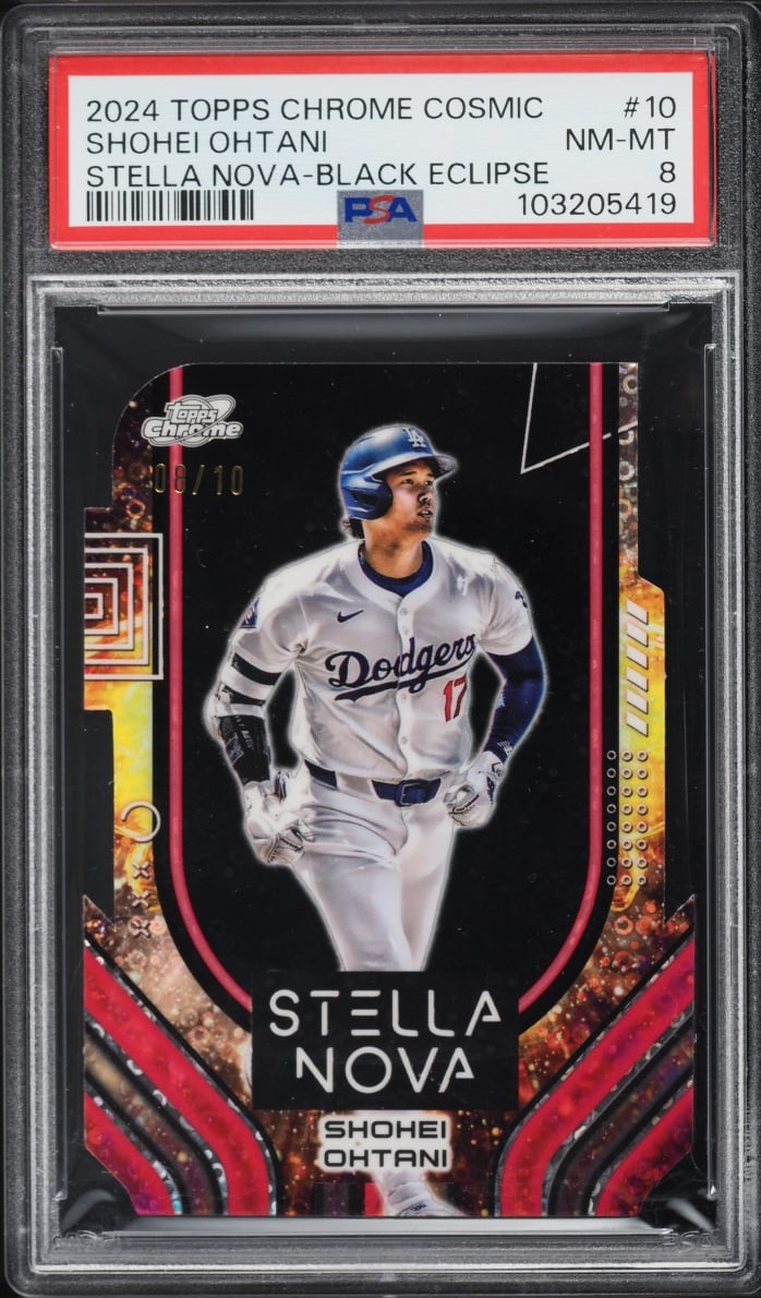 2024 Topps Chrome Cosmic Stella Nova Black Eclipse Shohei Ohtani /10 #10 PSA 8 NM-MT