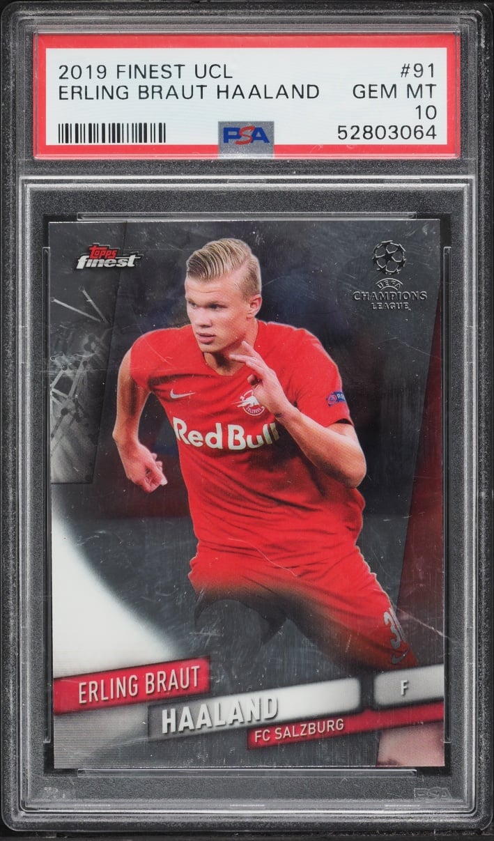 2019 Finest UEFA Champions League Erling Haaland ROOKIE #91 PSA 10 GEM MINT