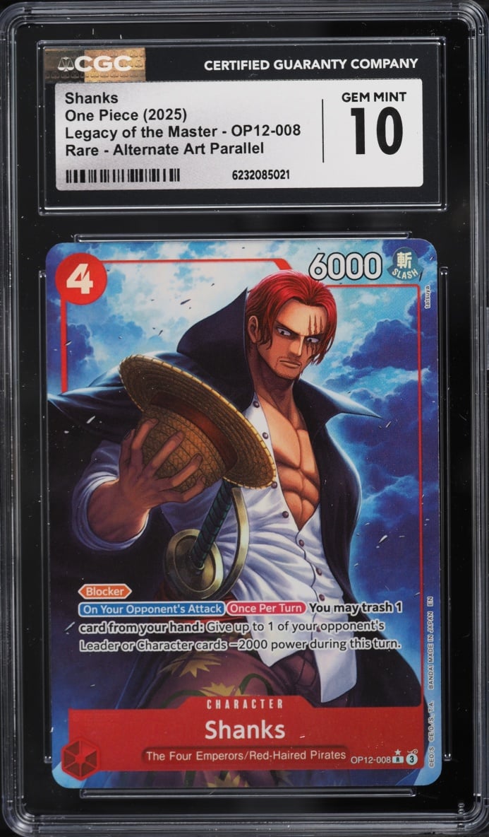 2025 One Piece Legacy Of The Master Alt Art Shanks #OP12-008 CGC 10 GEM MINT