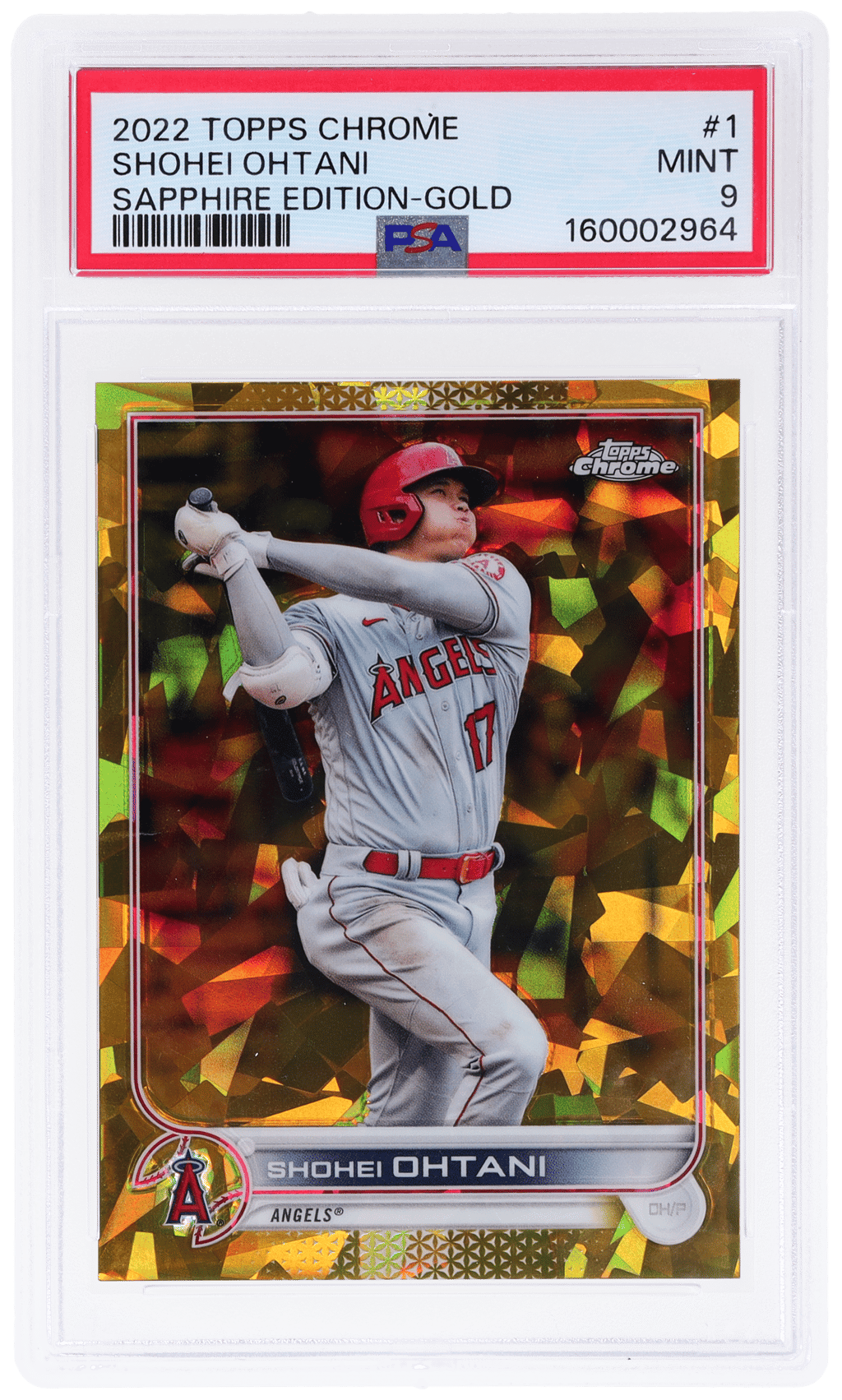2022 Topps Chrome Sapphire Gold Shohei Ohtani #1 34/50 PSA 9