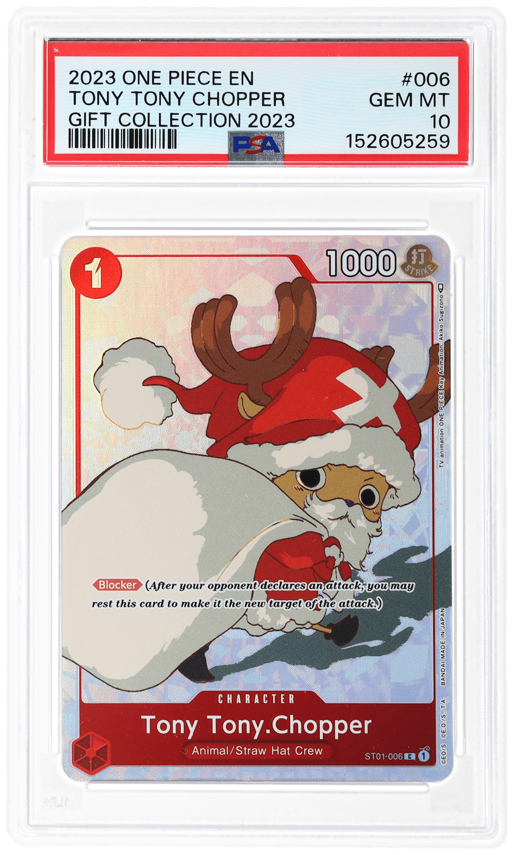 2023 One Piece Gift Collection Tony Tony Chopper #ST01006 PSA 10