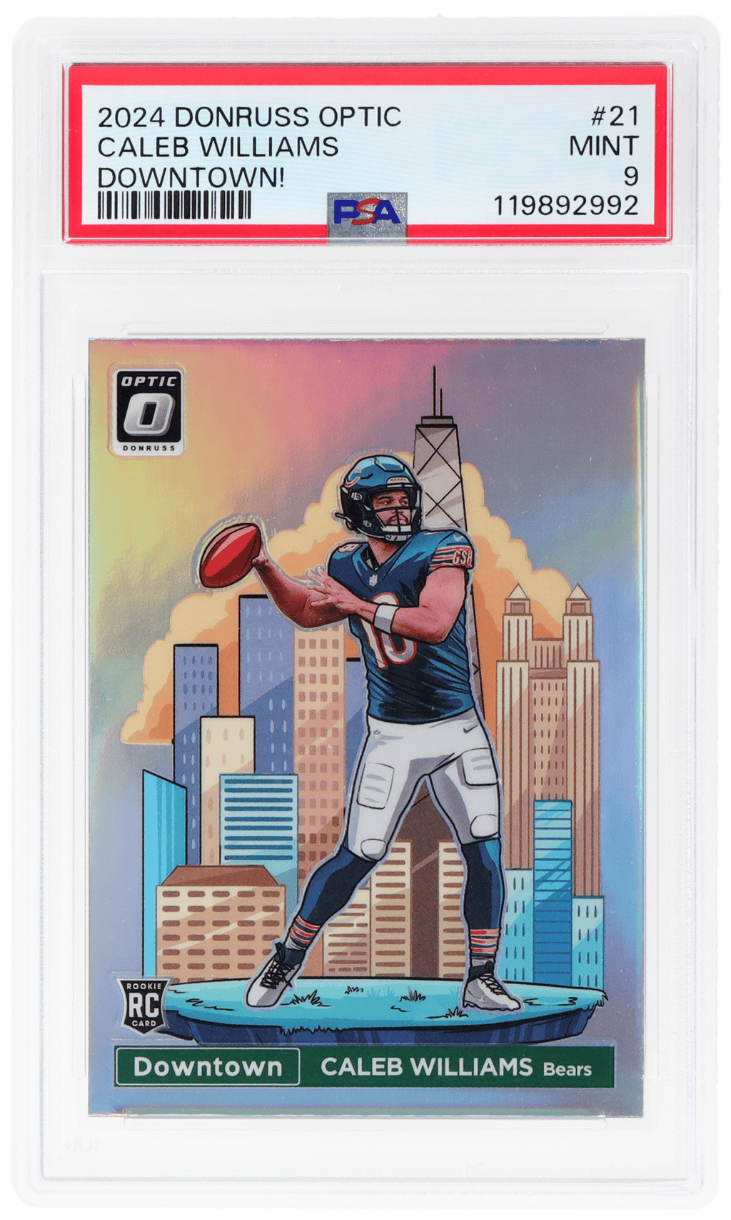 2024 Donruss Optic Downtown! Caleb Williams #21 PSA 9