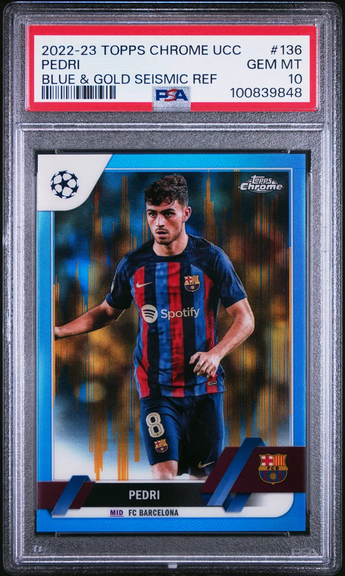 2022 #136 Pedri PSA 10 Topps Chrome UEFA Club Competitions — Common