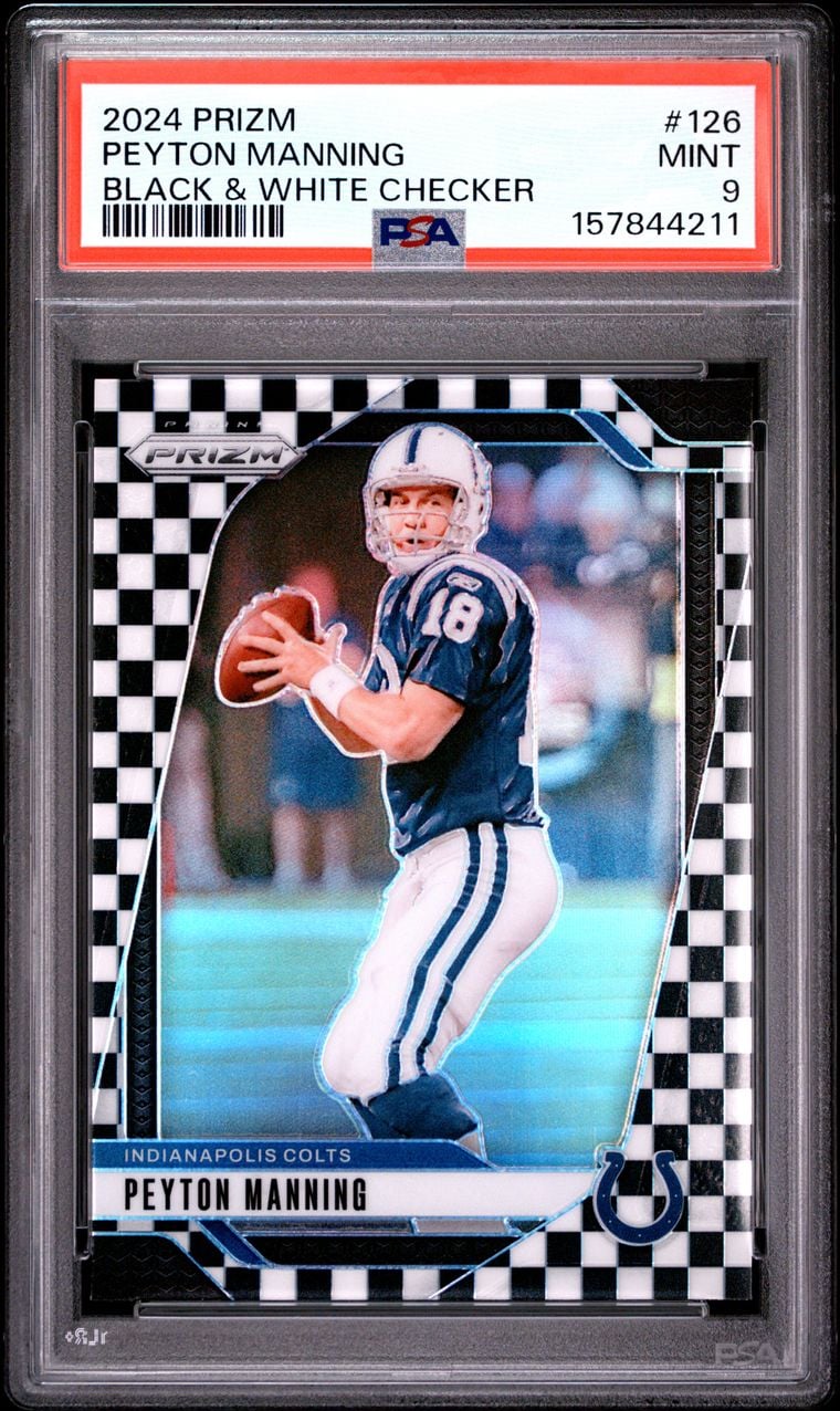 2024 Peyton Manning #126 Prizm Black White Checker PSA 9.0