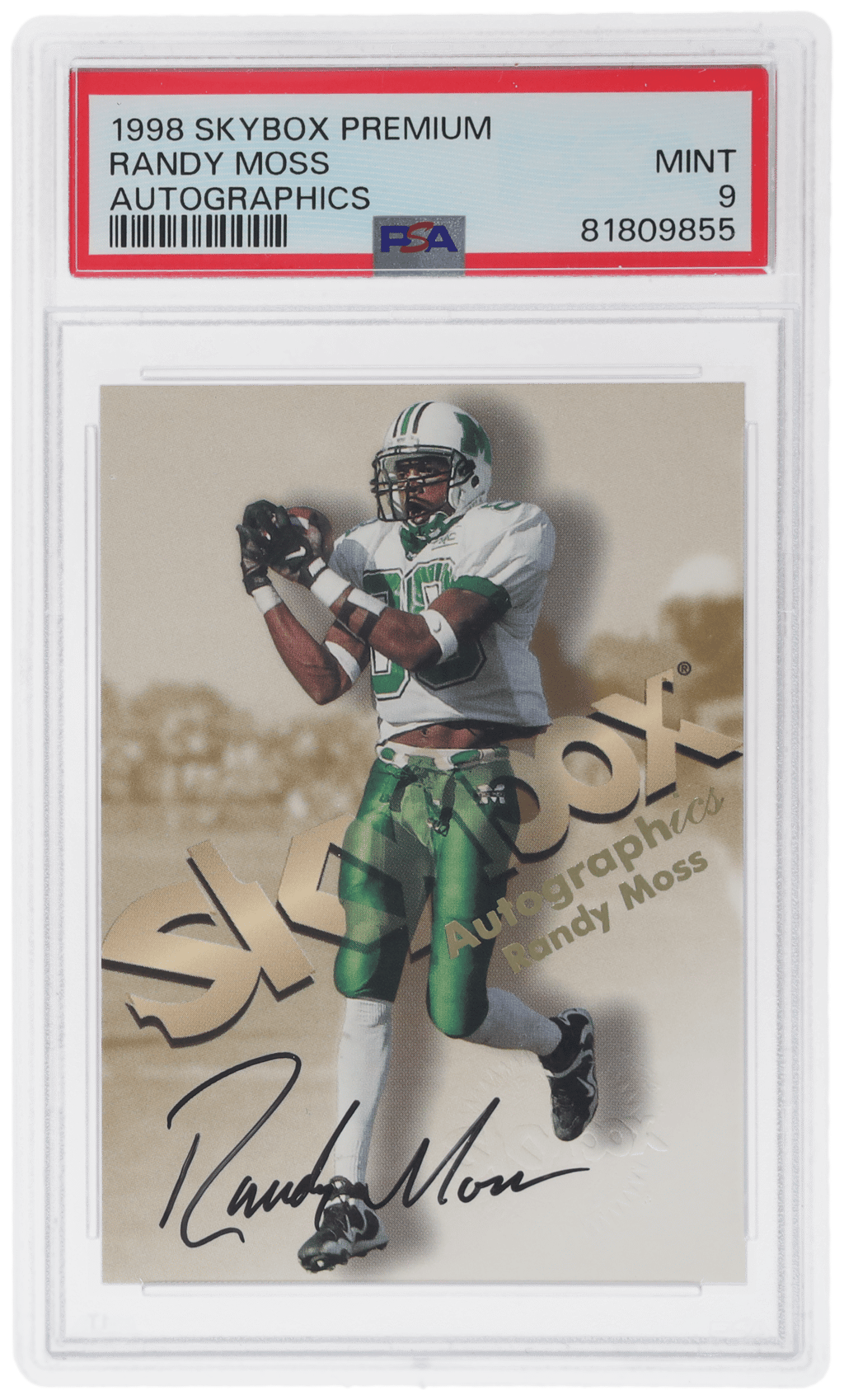 1998 Skybox Premium Autographics Randy Moss #57 PSA 9