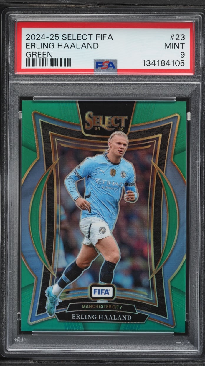 2024 Select FIFA Terrace Green Erling Haaland 1/5 #23 PSA 9 MINT