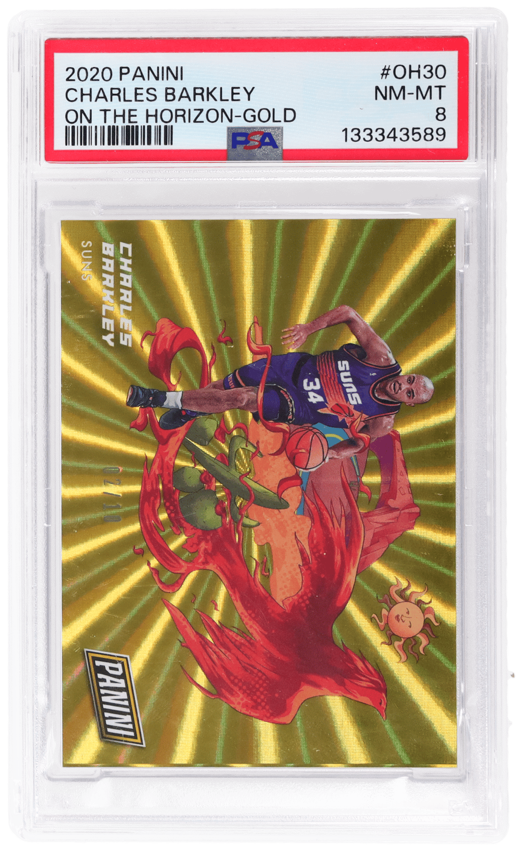 2020 Panini On the Horizon Gold Charles Barkley #OH30 2/10 PSA 8