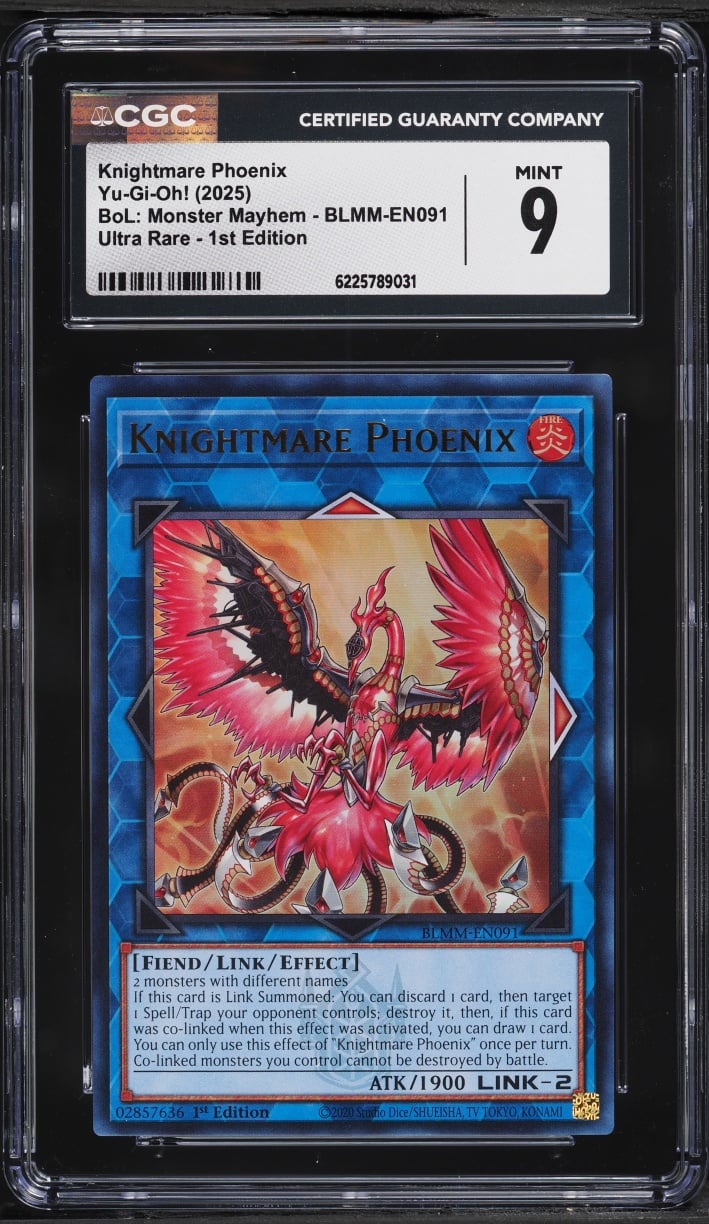 2025 Yu-Gi-Oh! BLMM 1st Edition Ultra Rare Knightmare Phoenix #BLMM-EN091 CGC 9 MINT