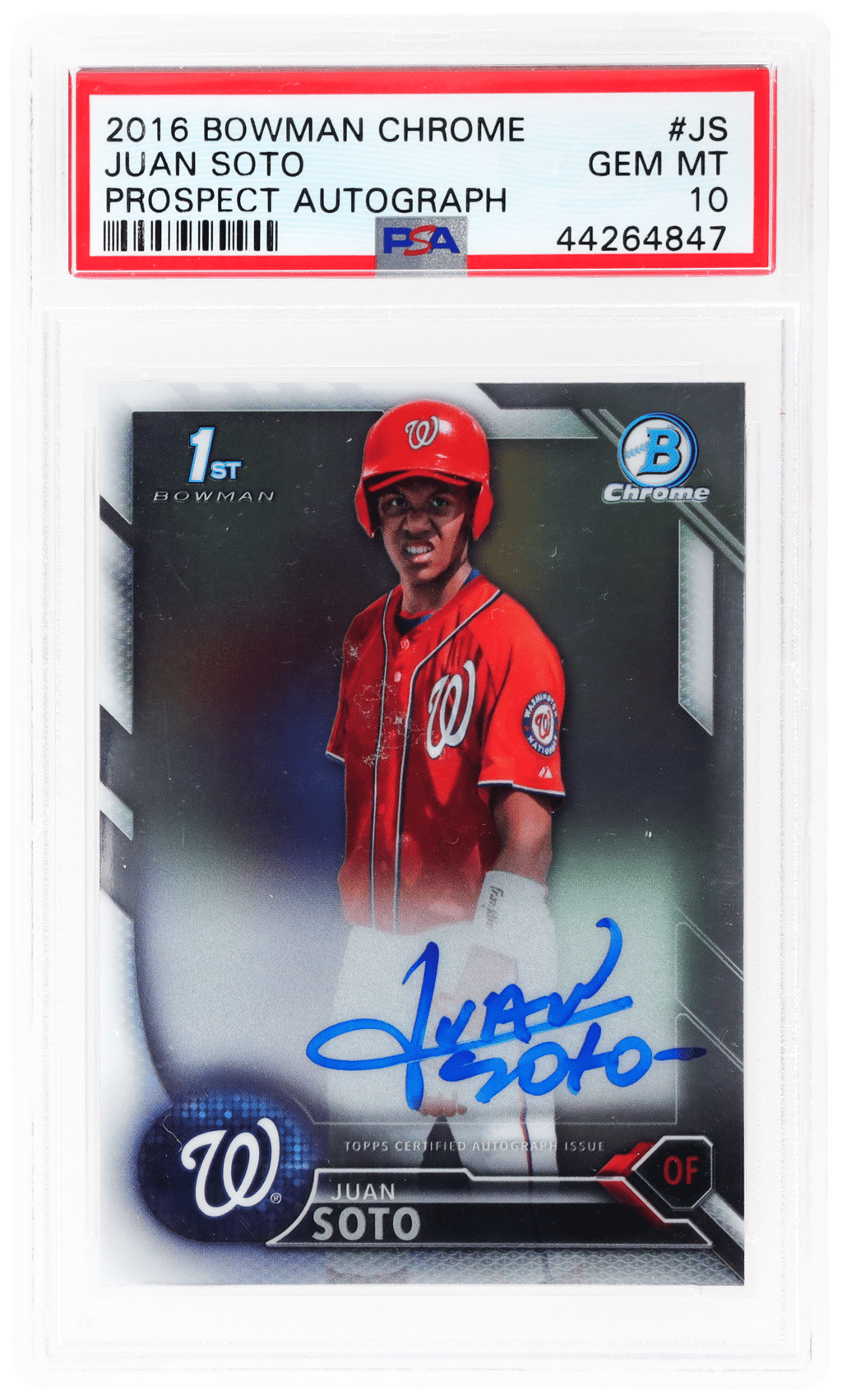 2016 Bowman Chrome Prospect Autograph Juan Soto #CPAJS PSA 10