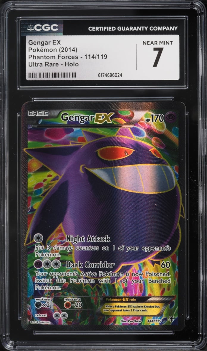 2014 Pokemon XY Phantom Forces Full Art Gengar EX #114 CGC 7 NRMT