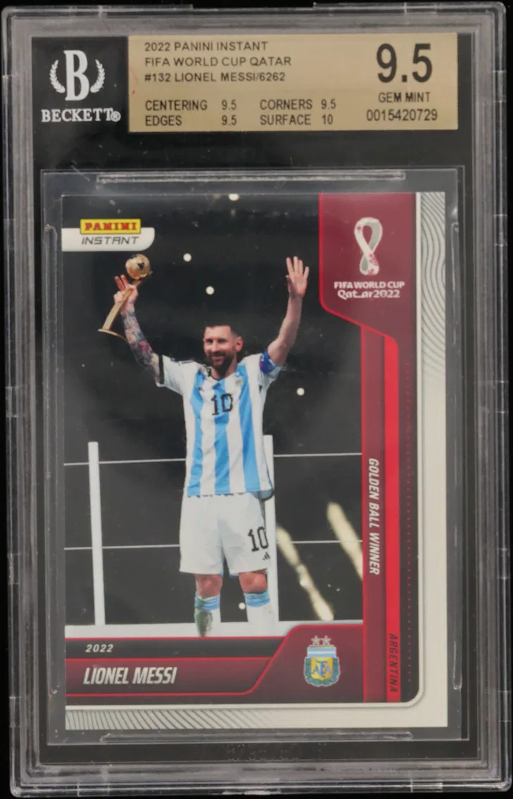 2022 #132 Lionel Messi/6262* BGS 9.5 Panini Instant FIFA World Cup — Uncommon