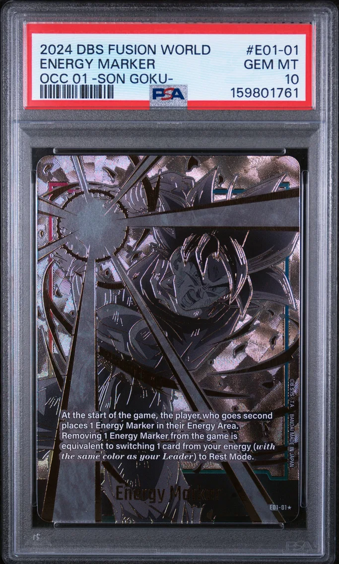 2024 #E01-01 Energy Marker PSA 10 Dragon Ball Super Card Game Fusion World Official Card Case 01 -Son Goku- — Uncommon