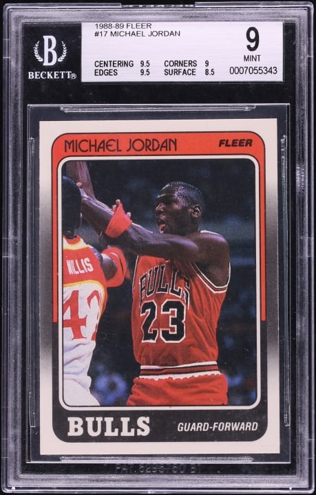1988 Fleer Basketball Michael Jordan #17 BGS 9 MINT