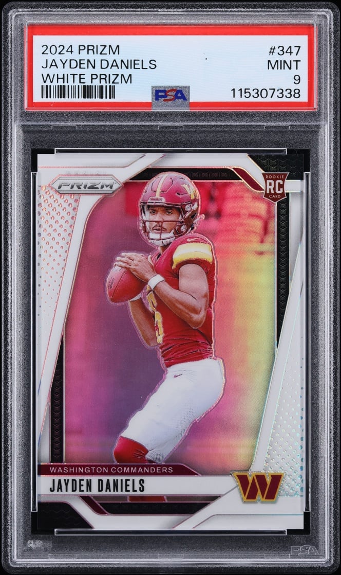 2024 Panini Prizm White Jayden Daniels ROOKIE /35 #347 PSA 9 MINT