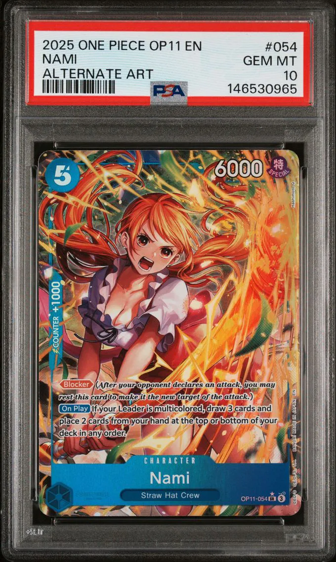 2025 #054 Nami PSA 10 One Piece OP11-A Fist of Divine Speed — Common