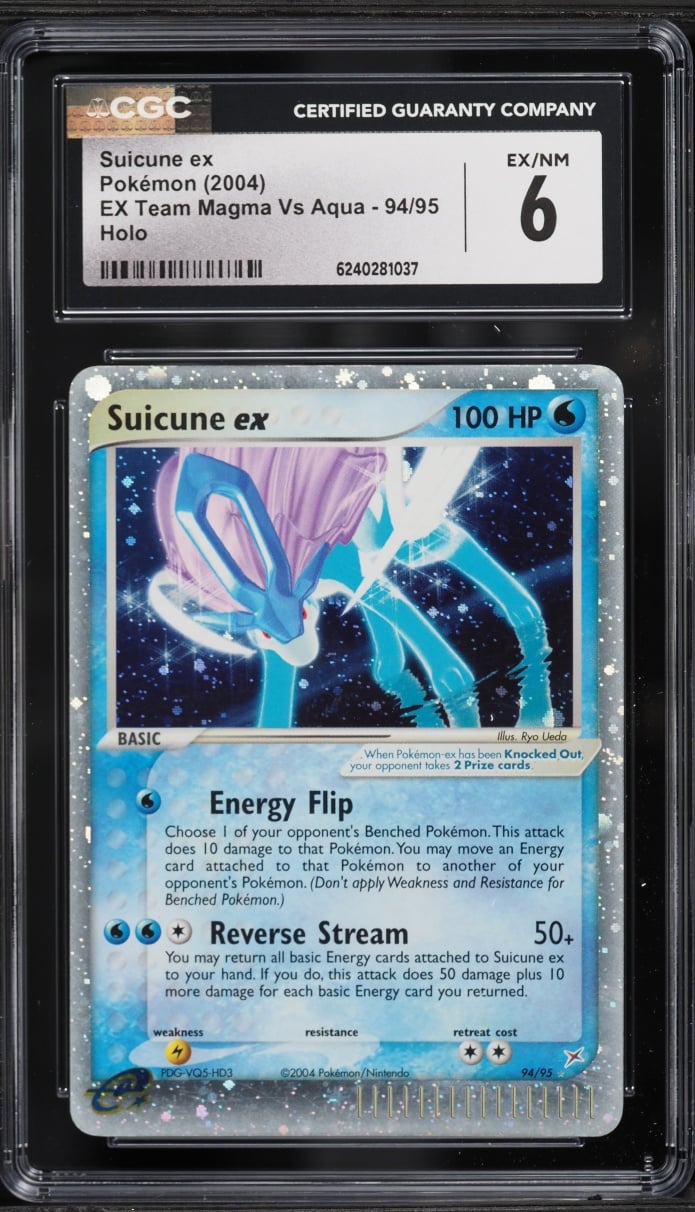 2004 Pokemon EX Team Magma VS Aqua Holo Suicune Ex #94 CGC 6 EXMT