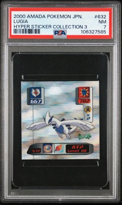 2000 AMADA POKEMON JPN HYPER STICKER COLL 3 #632 LUGIA PSA 7
