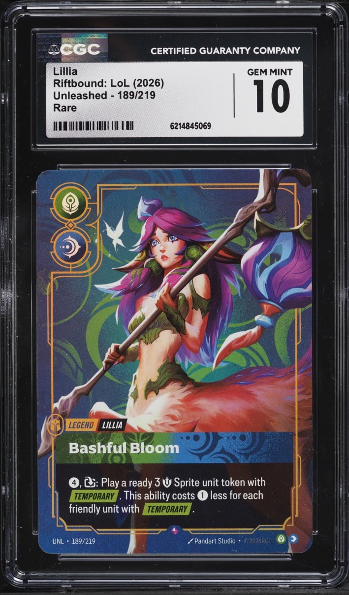 2026 Riftbound: League Of Legends Unleashed Lillia #189 CGC 10 GEM MINT