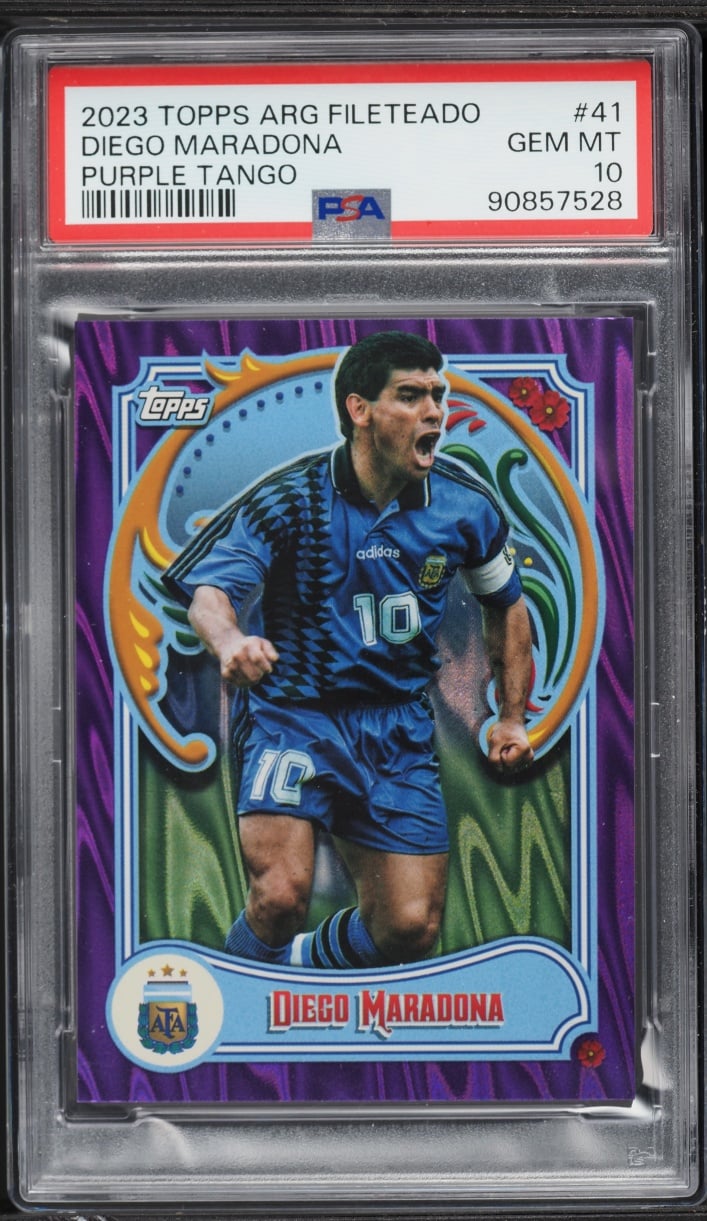 2023 Topps Argentina Fileteado Purple Tango Diego Maradona /15 #41 PSA 10 GEM MINT