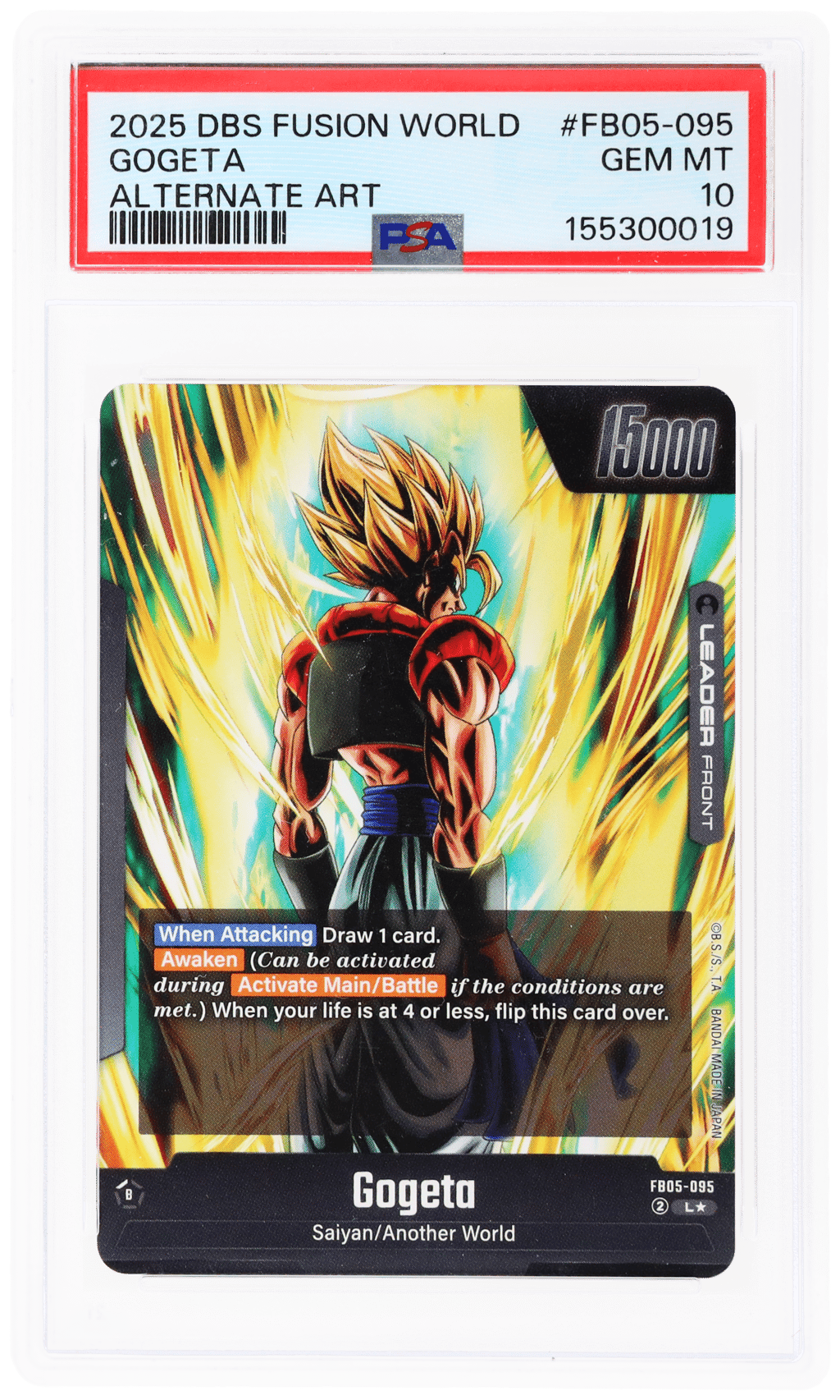 2025 Dragon Ball Super Card Game Fusion World New Adventure Alternate Art Gogeta #FB05095 PSA 10